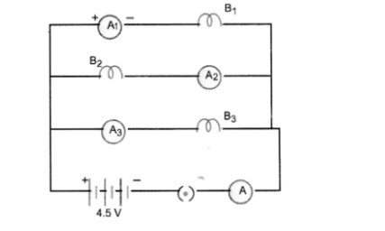 B1, B2 and B3 are three identical bulbs connected as shown in figure.