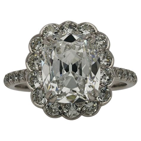 Antique 3.50 Ct Old Mine Cut Diamond Cluster Ring For Sale at 1stDibs ...