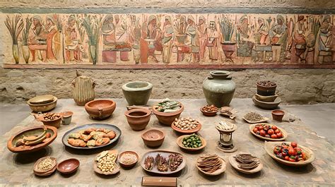 Ancient Display of Foods and Artifacts from Past Civilizations. 67948524 Stock Photo at Vecteezy