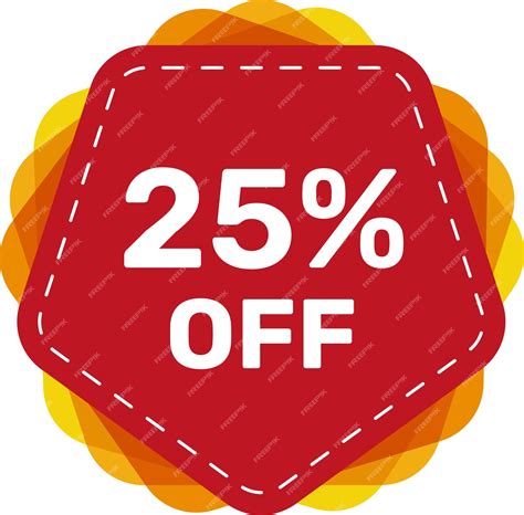 Premium Vector | Red tag 25 percent off vector flat