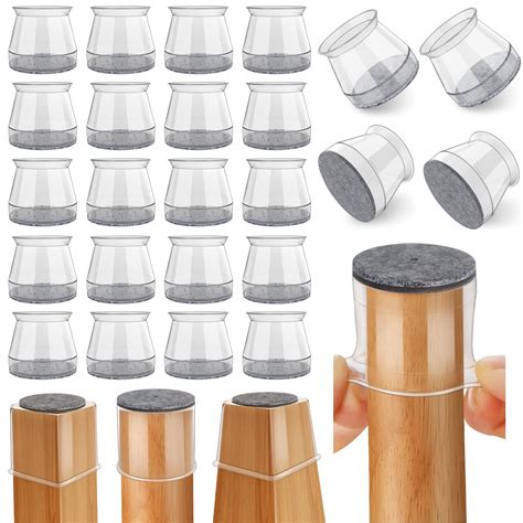 HOLMI Chair Leg Floor Protectors I Silicone Felt Furniture Leg Pads ...