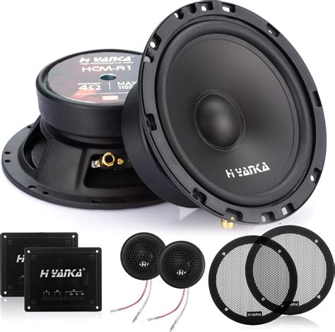 H YANKA 6.5-HCM Component Car Speakers, 600 Watt Pro Car Audio 4 Ohms ...