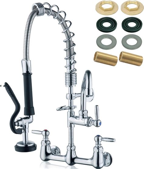 Commercial Faucet with Sprayer Utility Sink Faucet with Sprayer Wall ...