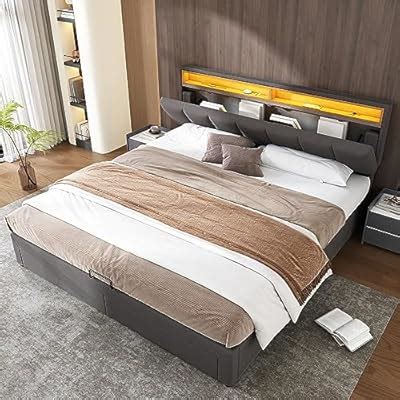 Merax Upholstered Bed 180 x 200 cm with LED Lighting India | Ubuy