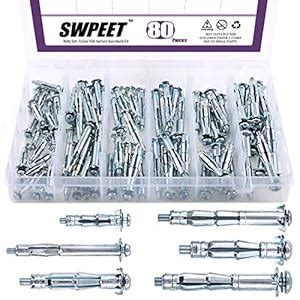 80Pcs Molly Bolt Assortment Kit, Hollow Wall Anchors Perfect for Secure ...