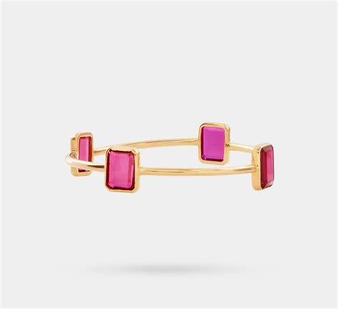 Colour stone gold bangle – Meralda Jewels
