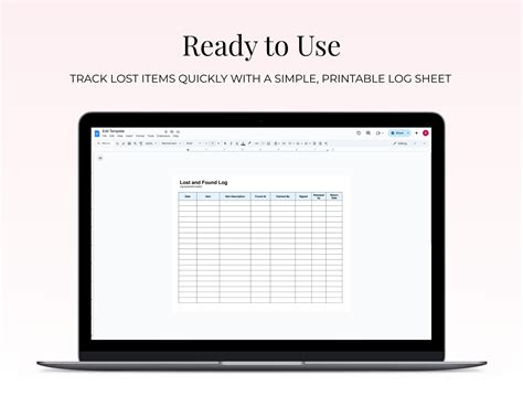 Lost and Found Log Template | Printable Equipment Tracker | Editable ...