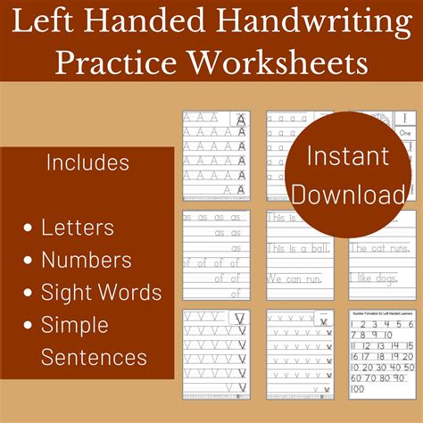 Left-handed Handwriting Practice: Preschool Worksheets (ages 3-5 ...