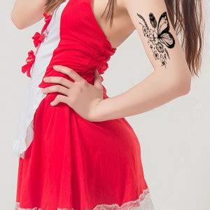 voorkoms Butterfly with Girl Tattoo Waterproof For Men and Women ...