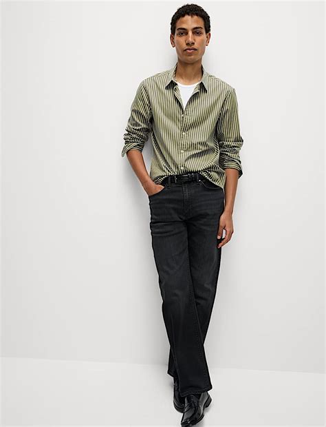 Buy Regular Fit Pure Cotton Striped Oxford Shirt at Marks & Spencer