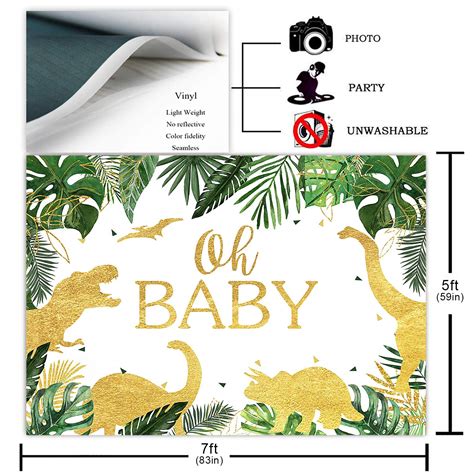 Buy Avezano Oh Baby Dinosaur Backdrop for Boy Dinosaur Theme Baby ...