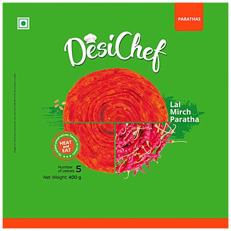 Buy Desi Chef Lal Mirch Paratha - Ready To Eat, No Added Preservatives ...