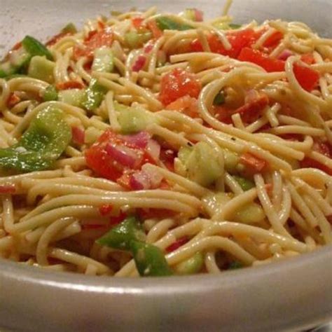 Potluck Spaghetti Salad | Cold spaghetti salad, Spaghetti salad ...