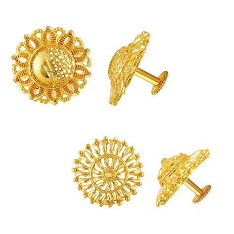 MEENAZ Traditional Temple 1 One Gram Gold 18k Copper Brass Ruby ...