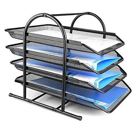 SCILLA 4 Tier Documentary Tray, Metal Mash Document Organizer - for ...