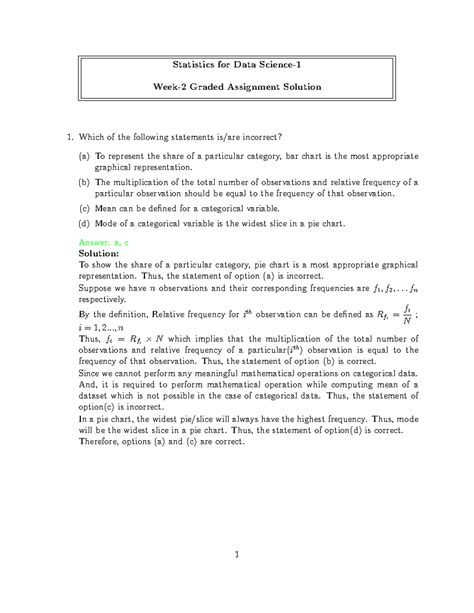 648257822 Week 2 Describing categorical data - Statistics for Data ...