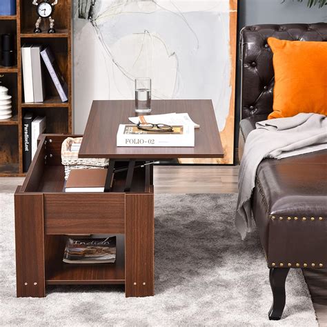 Buy HOMCOM 39 Lift Top Coffee Table with Hidden Storage Compartment and ...