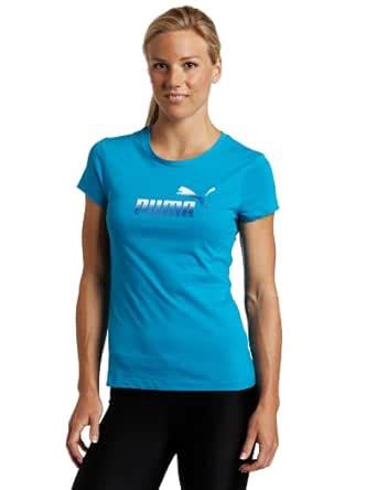 Buy PUMA Women's Boy Fit Logo Tee, Hawaiian Ocean, Large at Amazon.in