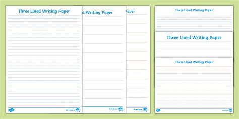 3-Lined Writing Paper | Printable Teaching Resources