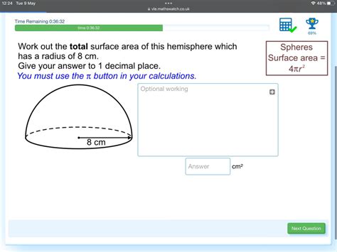 Total surface area of hemisphere - Brainly.in