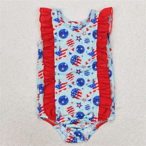 Smile stars popsicle girls 4th of july swimsuit – SUTUTU06