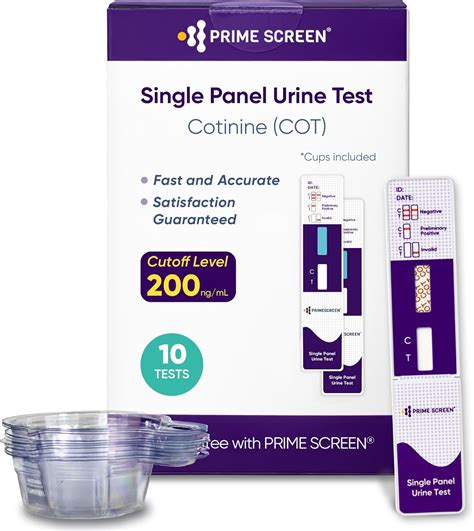 Amazon.com: Prime Screen [10 Pack] Nicotine Tobacco Cotinine Urine Test Kit - Urine Dip Card ...