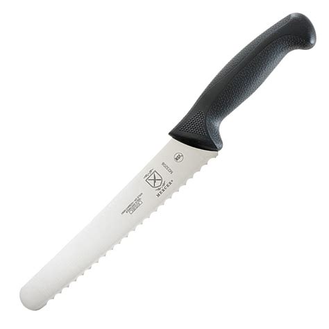 Mercer Culinary Millennia FW732 Wide Bread Knife Black 8" - Catering Appliance Superstore