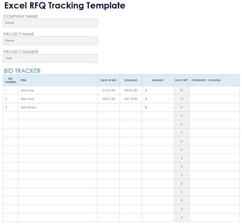 Free Excel RFQ Templates, Forms & Trackers