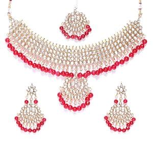 Buy YouBella Jewellery Sets for Women Gold Plated Kundan Wedding Bridal ...