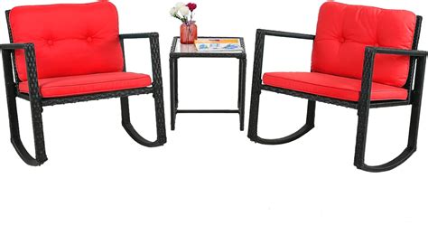 Buy FDW 3 Piece Wicker Patio Furniture Sets Rocking Chair Outdoor ...