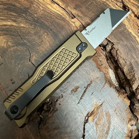 Reate EXO-U Utility Gravity Knife Copper Aluminum Diamond Patterned ...