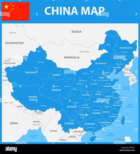 The detailed map of China with regions or states and cities, capitals Stock Vector Image & Art ...