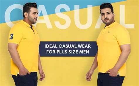 AMERICAN CREW Cotton Blend Polo Collar Regular Fit T-Shirt For Plus ...