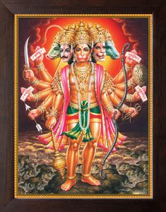 Artisan Cart Panchmukhi Lod Hanuman, Bajrangbali HD Printed Picture ...