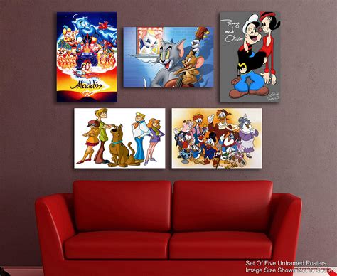 Tamatina Set of 5 Cartoon Poster - Tom & Jerry - Aladdin - Scooby Doo ...