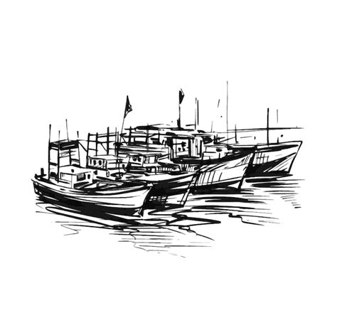 Harbor boat sketch Images - Free Download on Freepik