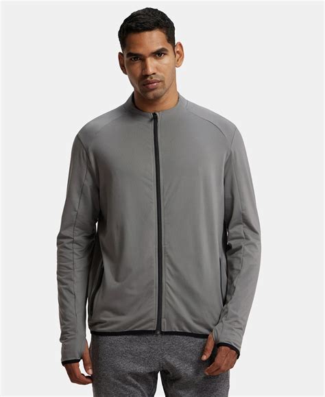 Buy Soft Touch Microfiber Elastane Stretch Jacket with Thumbhole ...