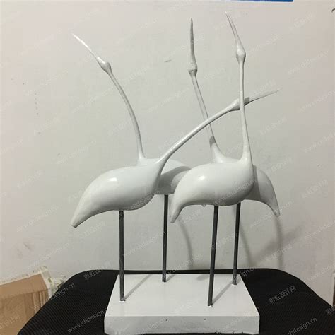 工艺品设计丹顶鹤雕塑-设计案例_彩虹设计网