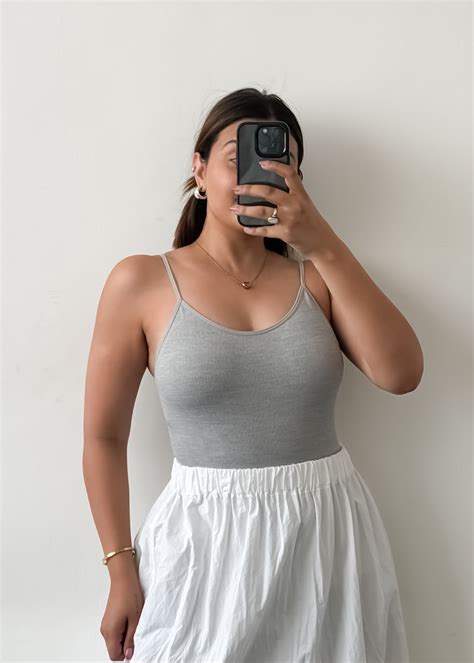 Grey Spaghetti Bodysuit – Closet by Payal