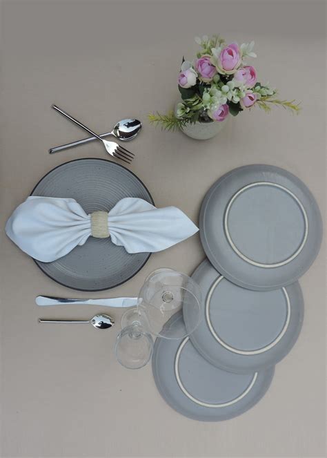 Get Grey Matt Plates- Set of 4 at ₹ 1099 | LBB Shop