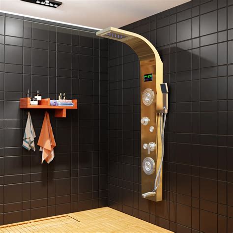 Buy JOKSEEN Stainless Steel Shower Panel 6 in One With LED Display ...