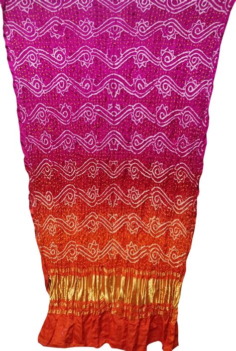Stunning Multicolor Bandhani Hand Bandhej Gajji Silk Dupatta