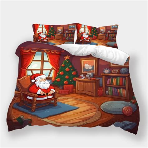 Festival Bedding Suit Christmas Home Bedclothes Children Cartoon Santa ...