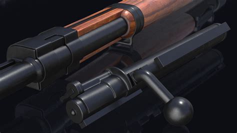 Mauser Kar98k Bolt Action Rifle with Scope 3D | 3D Molier International