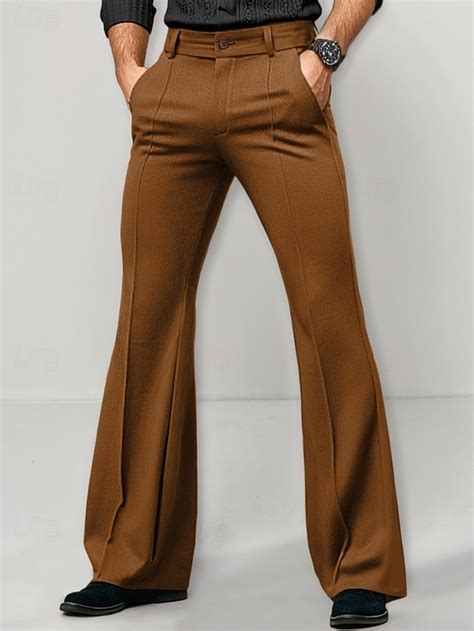Men's Dress Pants Flared Pants Bell Bottom Trousers Suit Pants Pocket ...