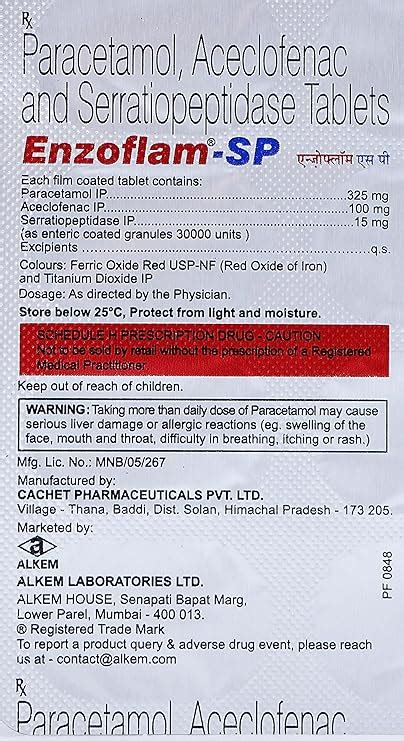 Enzoflam-SP - Strip of 10 Tablets : Amazon.in: Health & Personal Care