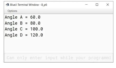 The angles of a quadrilateral are in the ratio 3:4:5:6. Write a program ...