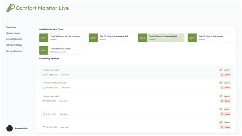 Comfort Monitor Live | Planning Center Integrations