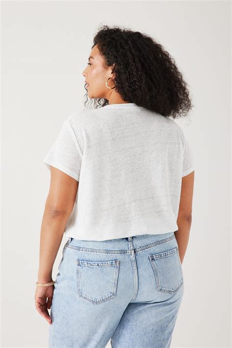 Plain linen t-shirt - Ecru