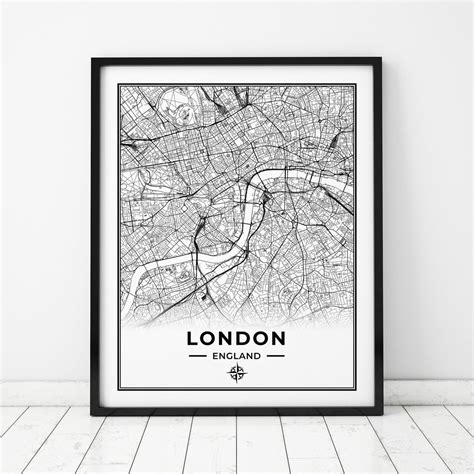 Downtown London England Map Print Map of London England London Digital Download - Etsy